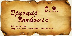 Đurađ Marković vizit kartica